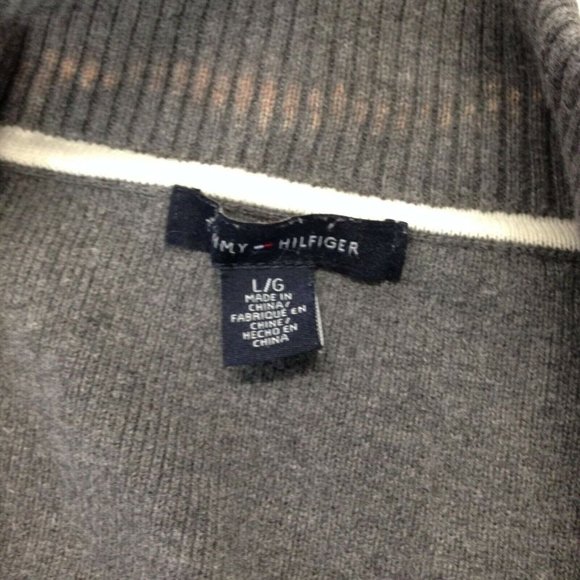 Tommy Hilfiger Full Zip Mock Neck Sweater Women's Size Large Gray Long Sleeve - Picture 6 of 6